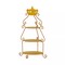 Gold 32" Round 3 Tier Metal Cupcake Stand with Crown Top Party Wedding Home
